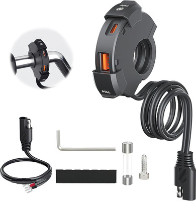 Avedia 12V-24V Bike Charging Socket for Motorcycle & Scooty, Bike Mobile Fast Charging 3 A Bike Mobile Charger