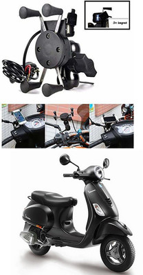 Enfield Works MultiFunctional Mobile Holder with USB Charger Mototrcycle Mobile Holder EW-67 2.1 A Bike Mobile Charger