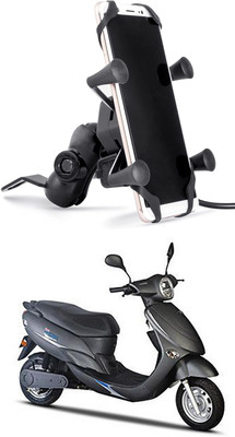 Enfield Works MultiFunctional Mobile Holder with USB Charger Mototrcycle Mobile Holder EW-547 2.1 A Bike Mobile Charger