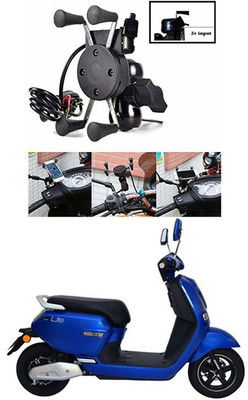 Enfield Works MultiFunctional Mobile Holder with USB Charger Mototrcycle Mobile Holder EW-41 2.1 A Bike Mobile Charger