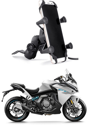 Enfield Works MultiFunctional Mobile Holder with USB Charger Mototrcycle Mobile Holder EW-582 2.1 A Bike Mobile Charger