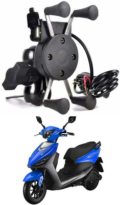 Enfield Works MultiFunctional Mobile Holder with USB Charger Mototrcycle Mobile Holder EW-406 2.1 A Bike Mobile Charger