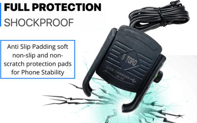 Globe Exhaust GTORQ FAST MOBILE HOLDER WITH CHARGER 6 A Bike Mobile Charger