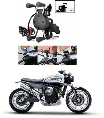 Enfield Works MultiFunctional Mobile Holder with USB Charger Mototrcycle Mobile Holder EW-104 2.1 A Bike Mobile Charger