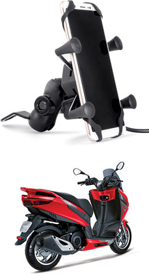 Enfield Works MultiFunctional Mobile Holder with USB Charger Mototrcycle Mobile Holder EW-580 2.1 A Bike Mobile Charger