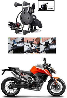 Enfield Works MultiFunctional Mobile Holder with USB Charger Mototrcycle Mobile Holder EW-56 2.1 A Bike Mobile Charger