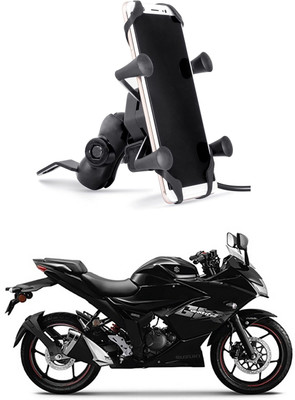 Enfield Works MultiFunctional Mobile Holder with USB Charger Mototrcycle Mobile Holder EW-517 2.1 A Bike Mobile Charger