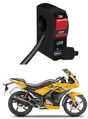 Enfield Works Bike Handle Bar Universal Switch With USB EW-928 2 A Bike Mobile Charger