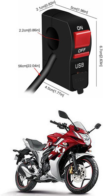 Enfield Works Bike Handle Bar Universal Switch With USB EW-470 2 A Bike Mobile Charger