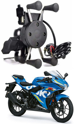 Enfield Works MultiFunctional Mobile Holder with USB Charger Mototrcycle Mobile Holder EW-422 2.1 A Bike Mobile Charger