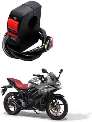 Aayatouch accident Hazard Light Double Control Switch with USB 1 A Bike Mobile Charger