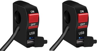 Philomena ON OFF BUTTON Switch with USB Charging for Bikes Fast Charging 55 A Bike Mobile Charger