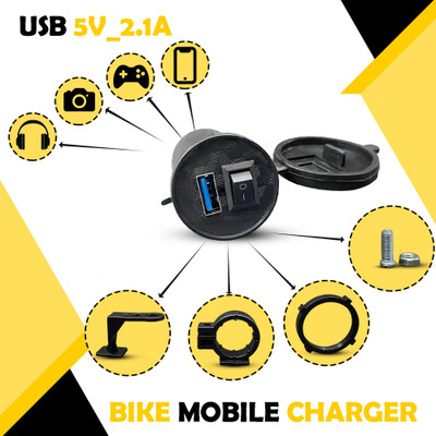 Generox Premium Quality Weatherproof USB 5V 2.1 A Bike Mobile Charger