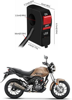 Enfield Works Bike Handle Bar Universal Switch With USB EW-481 2 A Bike Mobile Charger