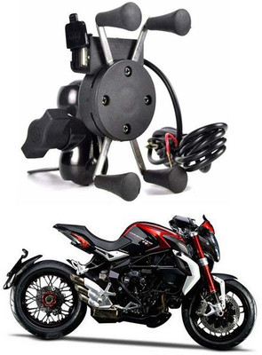 Enfield Works MultiFunctional Mobile Holder with USB Charger Mototrcycle Mobile Holder EW-357 2.1 A Bike Mobile Charger