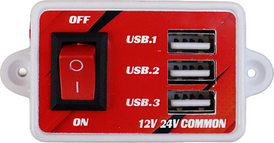 Electronics Crafts 12/24 comman 3 usb mobile charger for bike auto truck and etc. 3 A Bike Mobile Charger