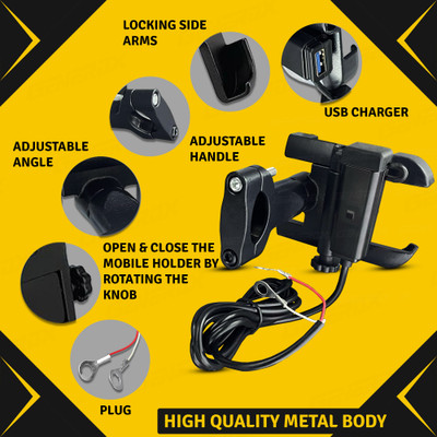 Generox Imported Quality USB Bike Mobile Holder 3 A Bike Mobile Charger