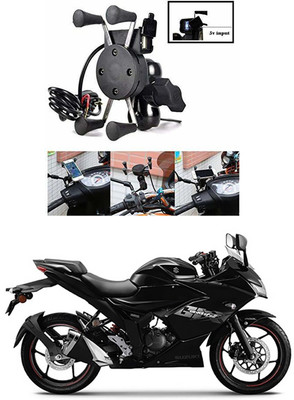 Enfield Works MultiFunctional Mobile Holder with USB Charger Mototrcycle Mobile Holder EW-81 2.1 A Bike Mobile Charger