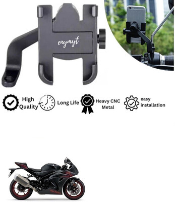 Hench Universal Bike Holder Verson 2.0 Metal Body 360 Rotating Mirror for Motorcycle Bike Mobile Holder(Black)