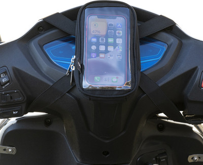 Yumin Mobile Holder Pouch Bag for Scooty Activa Jupiter Ola All Scooter 7 Inch Bike Mobile Holder(Black)