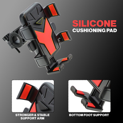 WeCool WeCool 360° Rotational Mobile Holder for Bike with One Click Locking Technology Bike Mobile Holder(Multicolor)