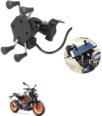 PyariGaddi Bike Mobile Charger & Phone Holder (5V-2A Black) -KTM Duke 390 Bike Mobile Holder(Black)
