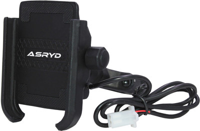 ASRYD Waterproof Motorcycle Scooter Mobile Phone Holder Mount with Fast USB Charger Bike Mobile Holder(Black)