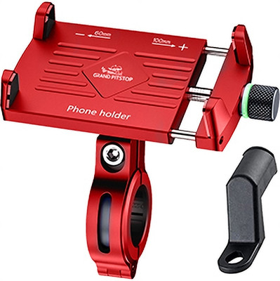 GrandPitstop Claw Grip 360 Degree Aluminium Based Mobile Holder with Adjustable Handlebar & Mirror Mount for Bike & Motorcycle Bike Mobile Holder(Red)