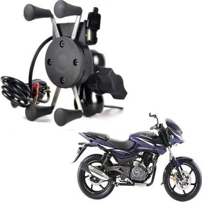 Delhismart X-grip IMPORTED Bike Mobile Holder With 2.1A USB Charging Waterproof Bike Mobile Holder(Black)