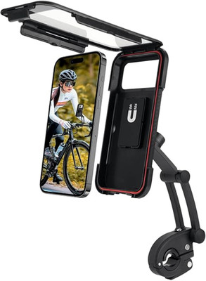 Printoz Bike Phone Mount Waterproof Cell Phone Holder 360 Rotation Bike Mobile Holder(Black)