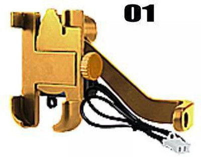 TECHGEAR Motorcycle mobile phone holder with charger Bike Mobile Holder(Gold)