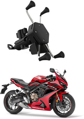 AYW Bike Mobile X-Grip Holder With Charger For Honda-CBR-650-R Bike Mobile Holder(Black)