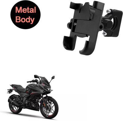 INGPRIDE 360 Degree Metal Body Universal Mobile Holder for Bajaj Pulsar F250 Bike Mobile Holder(Black)