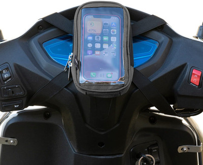 Hench Phone Pouch Bag for Activa Jupiter Ntorq Access Ather Ola-S1 Pleasure Waterproof Bike Mobile Holder(Black)