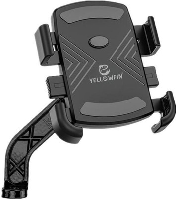 Yellowfin Quick Release Button Controlled Mobile Holder For Bikes | Scooters | Motorcycles Bike Mobile Holder(Black)