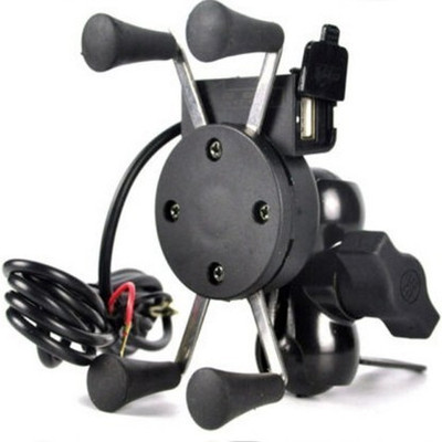 MEJORBESUTO X-Grip Mobile Phone Holder with USB Charger Bike Mobile Holder(Black)