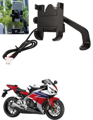 Znee Smart Aluminum bike mobile holder With Charger For CBR 1000RR Bike Mobile Holder(Black)
