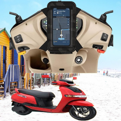 Hench Mobile Holder Pouch For Activa Jupiter All Scooter-6 Bike Mobile Holder(Black)