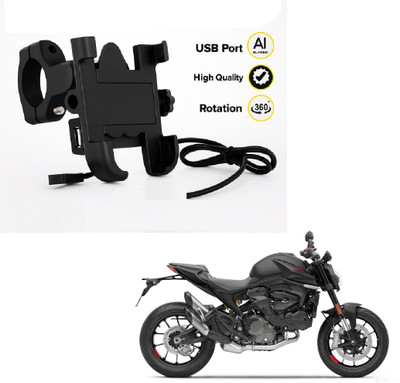 JMA TRADING Universal Bike Mobile Holder with USB Charging Port for All Smartphones. Bike Mobile Holder(Black)