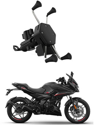 RKPSP Premium Bike Mobile X-Grip Holder With Charger For Bajaj-Pulsar-F250 Bike Mobile Holder(Black)