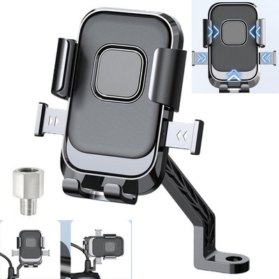 Huntindia Phone Holder for Scooters, Motorcycle, Scooty, Bike 360° Rotation Mobile Stand Bike Mobile Holder(Black)