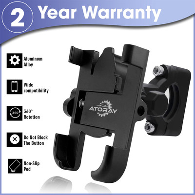 Atoray Universal Bike Mount Holder Verson 2.0 Metal Body 360 Degree Bike Mobile Holder(Black)