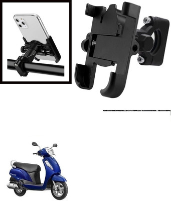 Hench 360 Degree Rotating Mirror Universal Bike Mount Holder Version 2 Metal Body Bike Mobile Holder(Black)