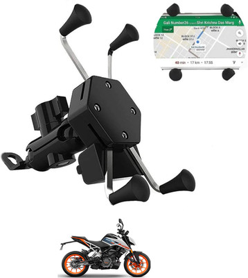 MSNP Bike X-Grip Moble Holder With Waterproof USB Charger For Universal For bike Bike Mobile Holder(Black)