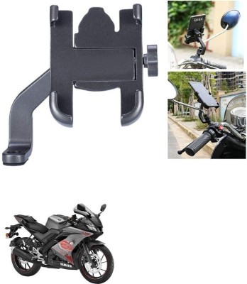 Hench Mirror Fitting Metal Mobile Holder For Yamaha YZF R15 Ver 2.0 Bike Mobile Holder(Black)