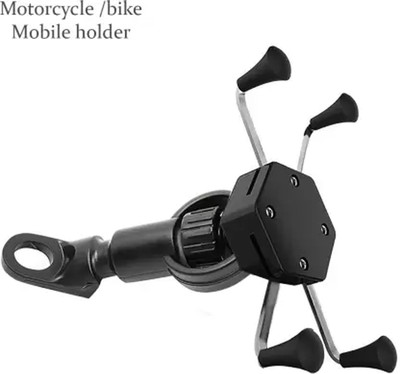 Point Zero Bike Mobile Holder Motercyle Mobile Grip Spider Holder comfortable angle Spider Bike Mobile Holder(Black)