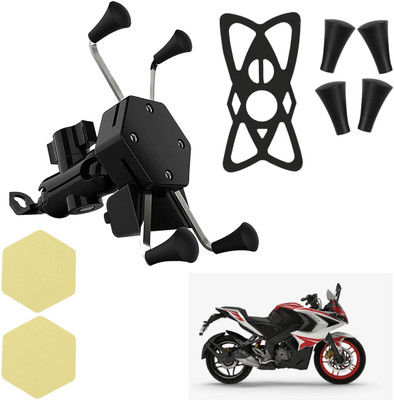 ASRYD X-Grip Bike Mobile Charger & Phone Holder (5V-2A Black) - Bajaj Pulsar 200 Bike Mobile Holder(Black)