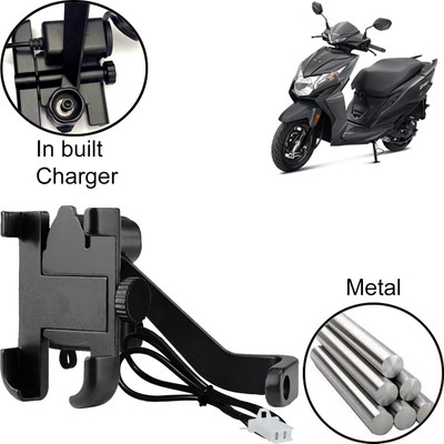 Pious Aluminum Alloy Mobile Phone Holder Motorcycle Bike Handlebar Mount For Scooty Bike Mobile Holder(Black)