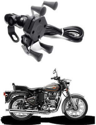 Enfield Works X-Grip Mobile Holder With USB Charger For Bike EW-720 Bike Mobile Holder(Black)
