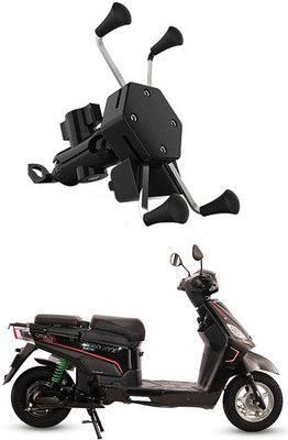 MATIES Bike Mobile X-Grip Holder With Charger For Hero-Electric-NYX-HX Bike Mobile Holder(Black)